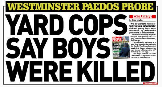 Retired Scotland Yard detectives back up claims that paedo MPs murdered boys