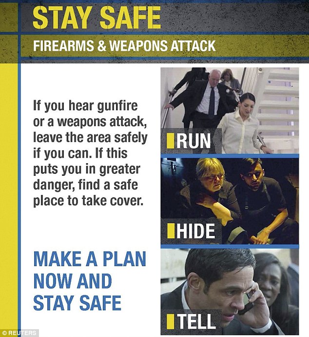 Police leaflets advise people to ‘run, hide and tell’ in event of terrorist attack