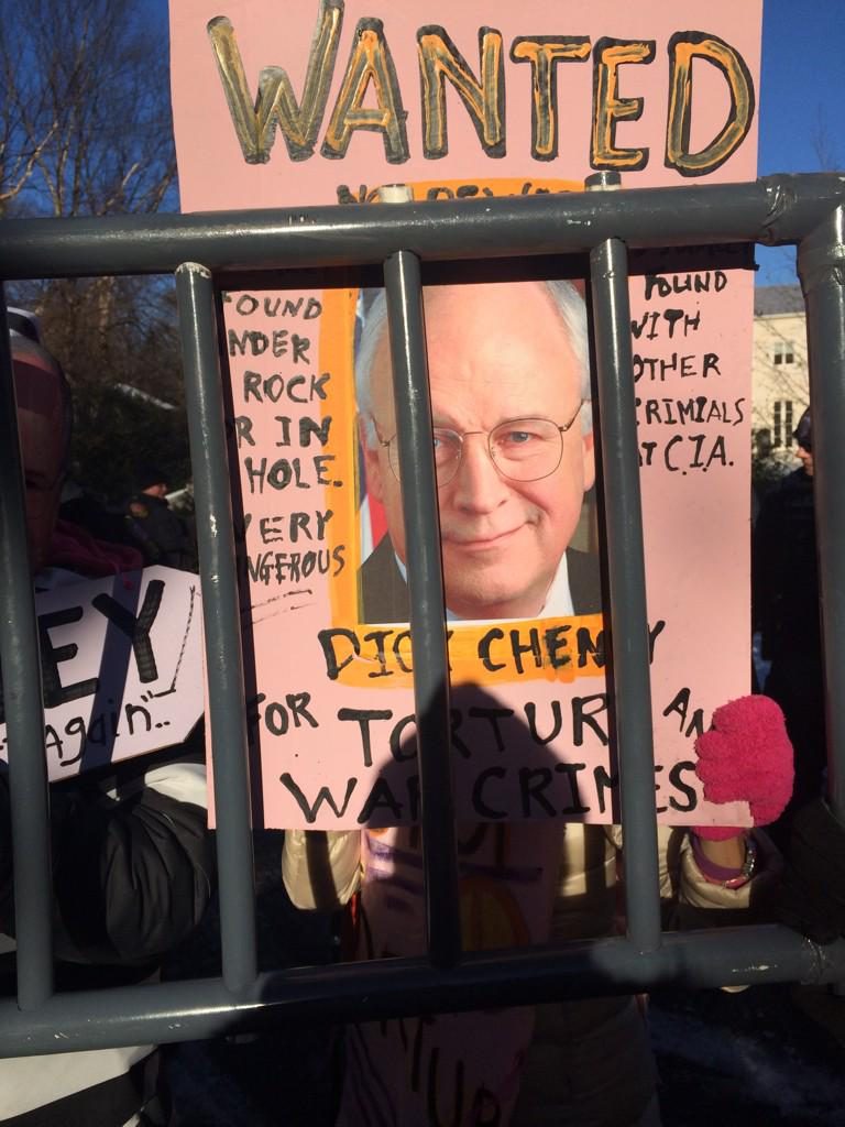 Activists protest on Dick Cheney's front porch