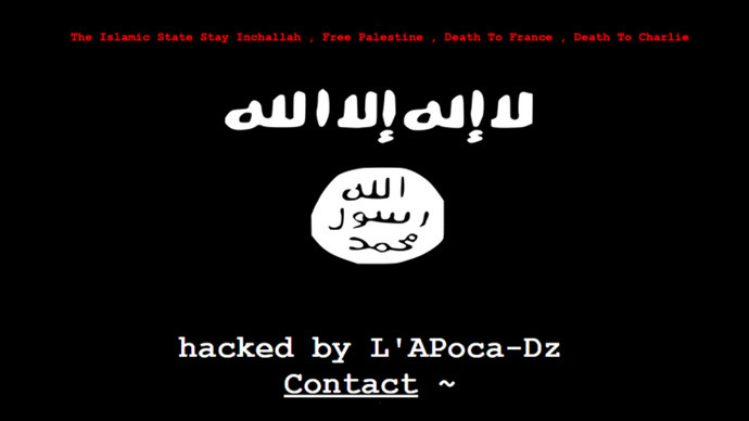 Municipal websites in France hacked, replaced with ISIS flag