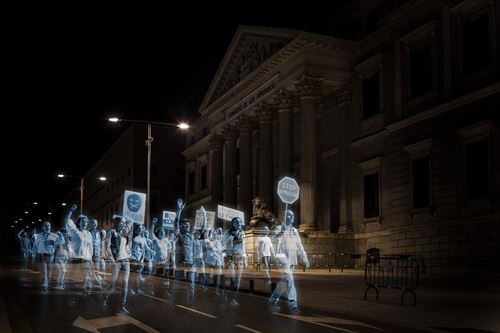 First Hologram Protest Ever Held In Spain Against Gag Law (Video)