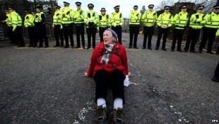 anti nuclear protester