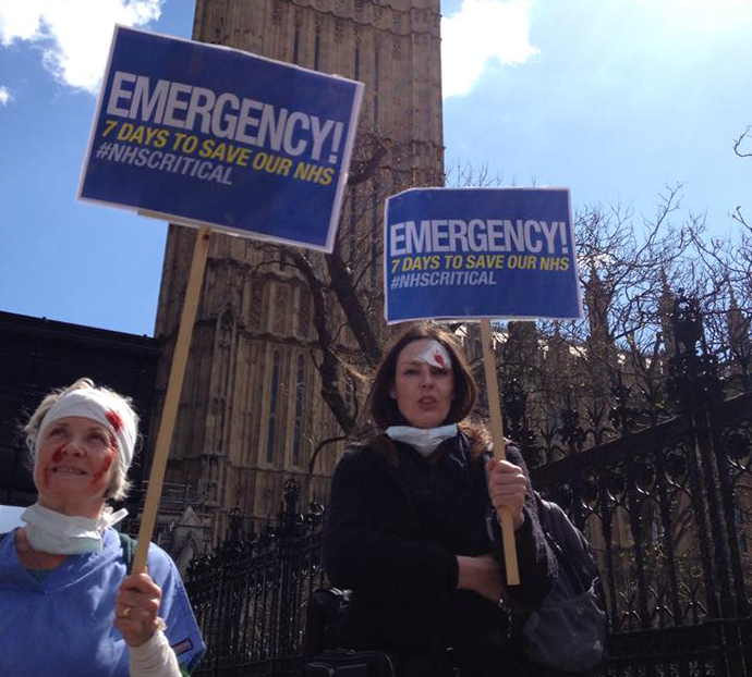National Protest By Health Workers Against NHS Cuts And Privatization