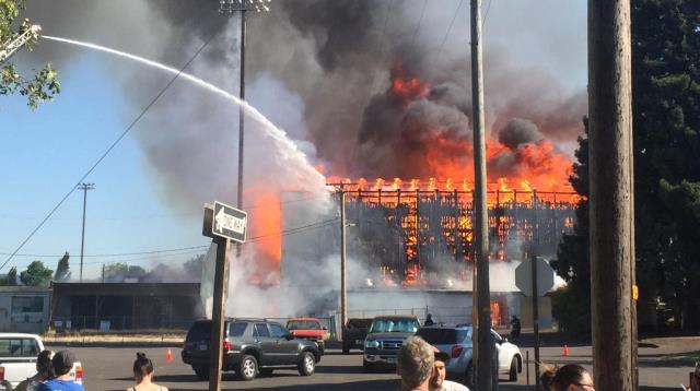 Oregon stadium fire