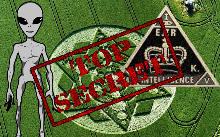 crop circles, mi5, and a gray alien