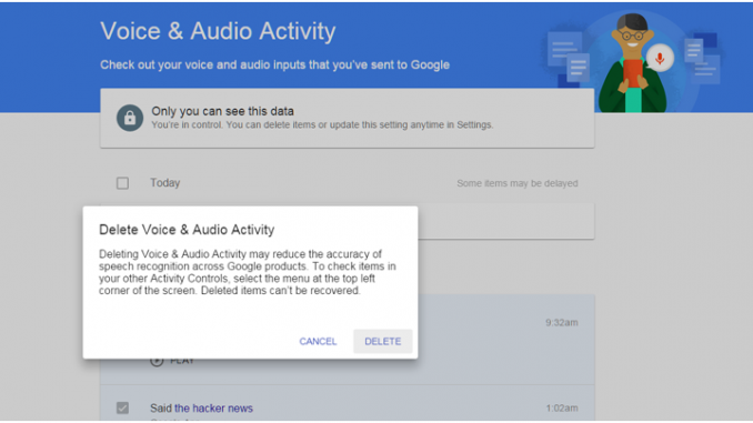 How to find out if Google has an audio recording of you stored on its servers