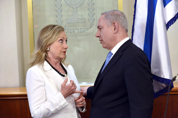 Hillary Clinton announces her undying love for Israeli Prime Minister Benjamin Netanyahu