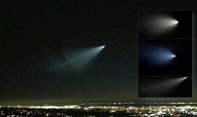 The reports of a mass UFO sighting in California on Saturday night were actually a missile test, according to military. Russia claims that the missile tests has opened a 'hyper dimension'