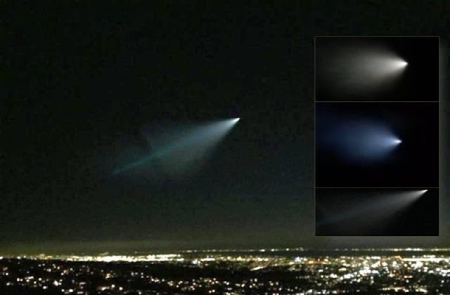 The reports of a mass UFO sighting in California on Saturday night were actually a missile test, according to military. Russia claims that the missile tests has opened a 'hyper dimension'
