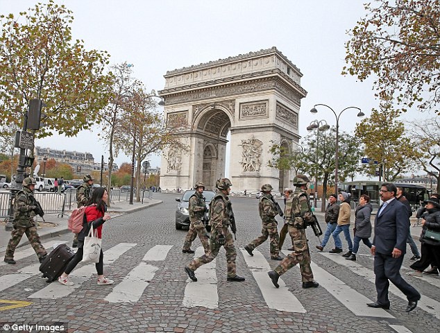 A large military exercise, or 'war games' , took place in Paris on the same day as the terrorist attacks