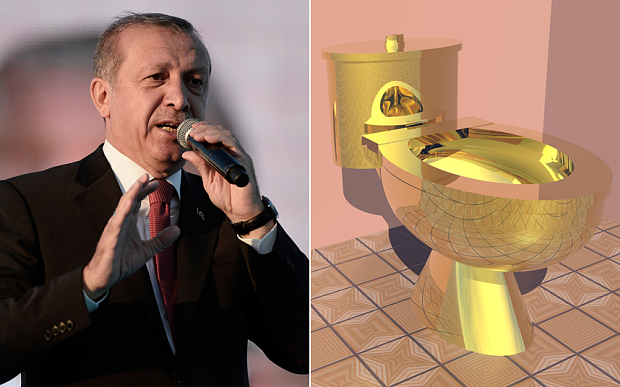 Erdogan taken to court over golden toilet bowls in the palace