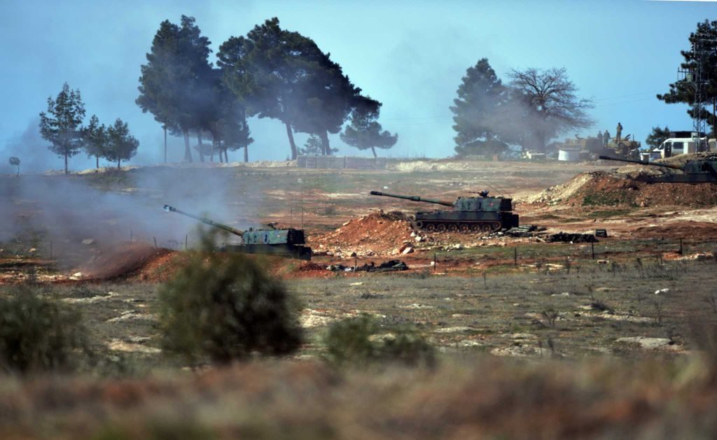 The Turkish military open fire on Russian troops in Syria