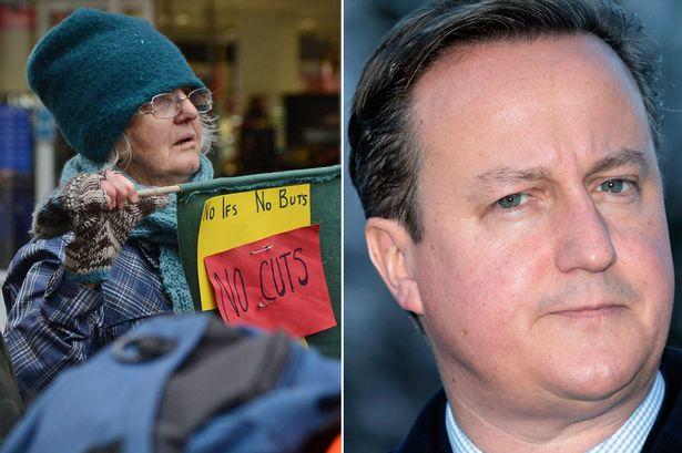 David Cameron’s Auntie Joins Protest March Against Tory Cuts