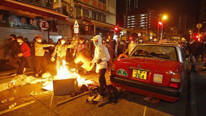 Rioters in Hong Kong clash with police