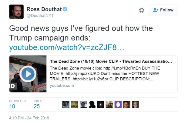 Trump assassination tweet by NY Times reporter