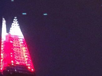 Fleet of UFOs spotted over London's 'The Shard'