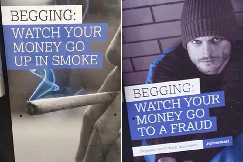 Huge Backlash Over 'Hateful' Council Anti-Begging Campaign