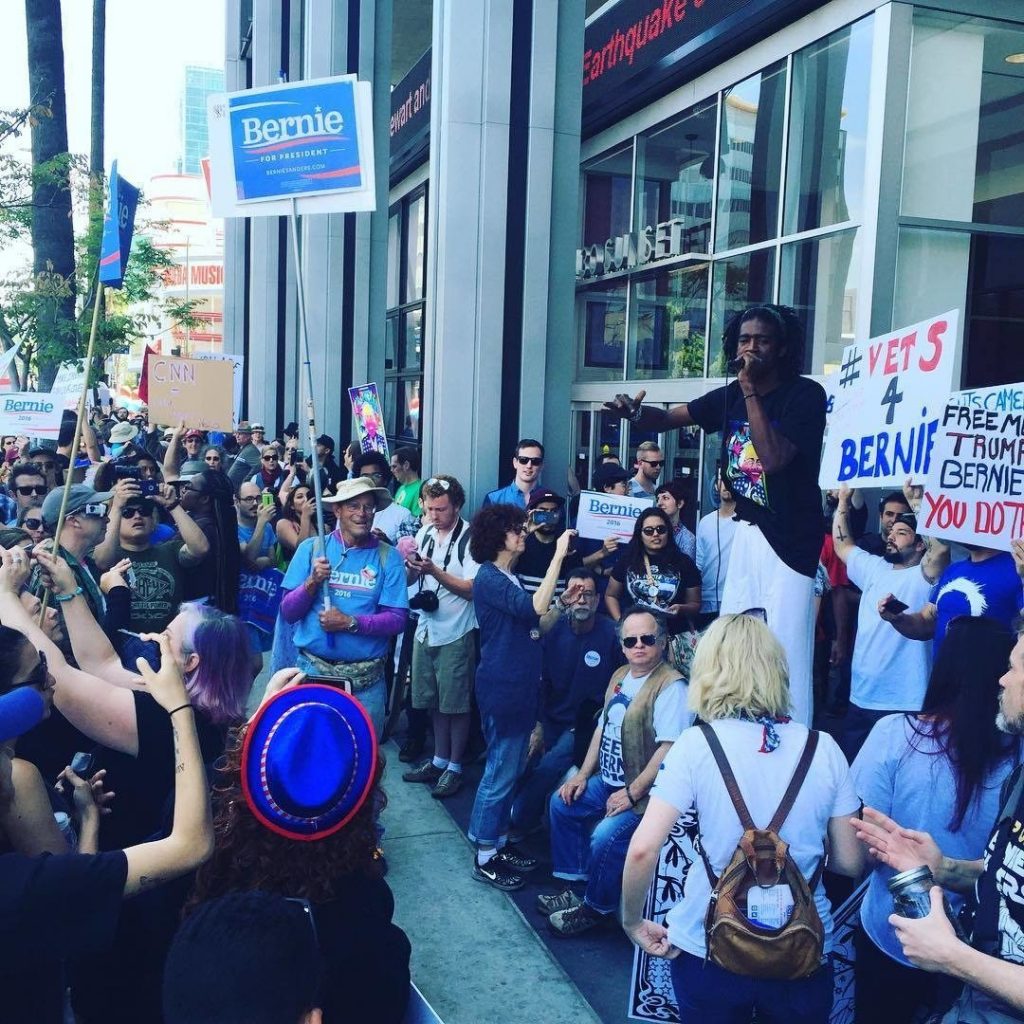Occupy CNN Los Angeles Bernie Protest