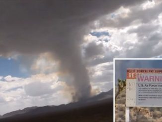 Mushroom cloud filmed at Area 51 alien/UFO base