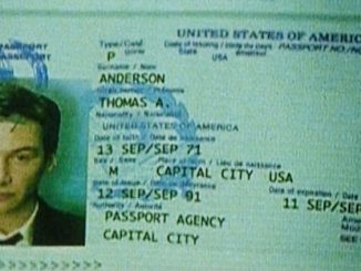 Neo's passport from The Matrix movie expired on September 11, 2001