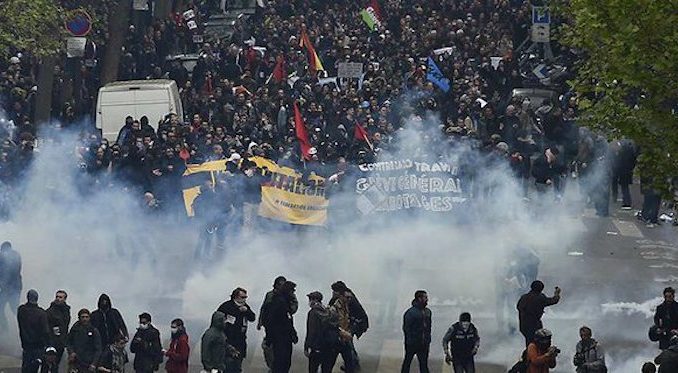 Thousands protest across France on April 28