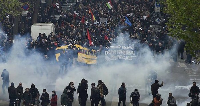 Thousands protest across France on April 28
