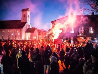 Thousands of protestors take to the streets of Iceland in record-breaking numbers, demanding snap elections