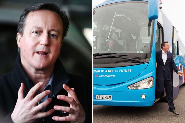 David Cameron and 'battle bus'