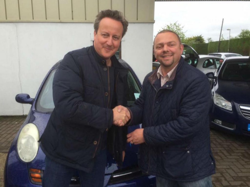 Prime Minister David Cameron purchases second-hand used car