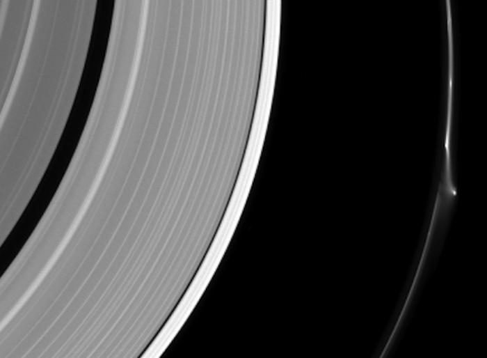 UFO spotted leaving Saturn