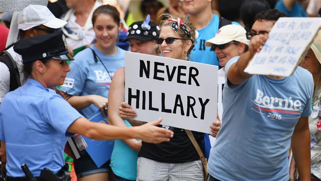 Police Clash With Bernie Sanders Supporters