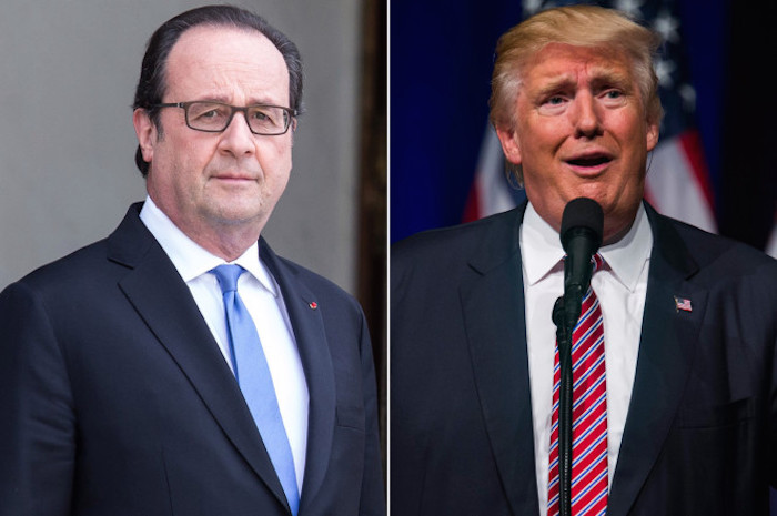 French President Francois Hollande warns a Trump presidency will bring war
