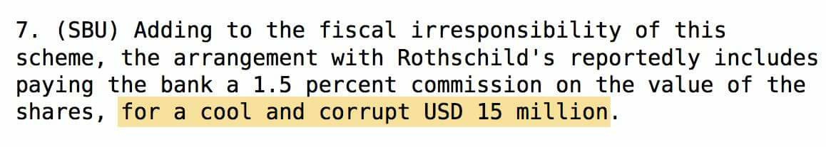 Rothschild Senegal corruption 