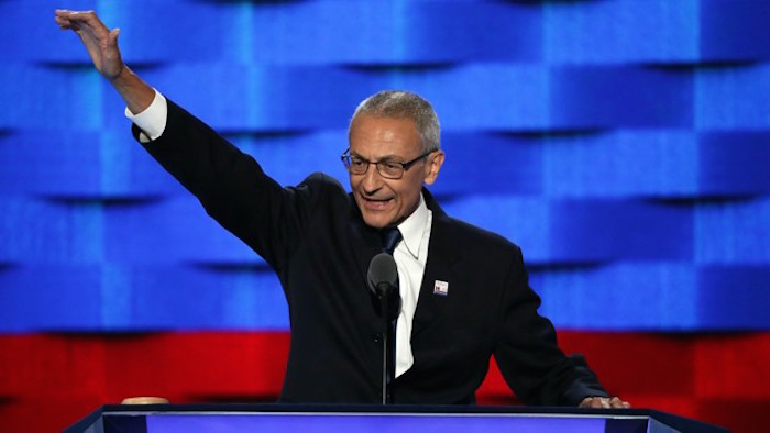 A WikiLeaks email reveals John Podesta planned to make a "stiff example" in punishing someone for leaking information - regardless of evidence.