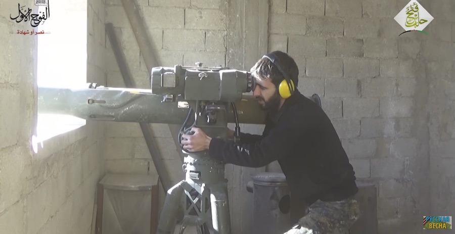 American missile destroys Russian tank