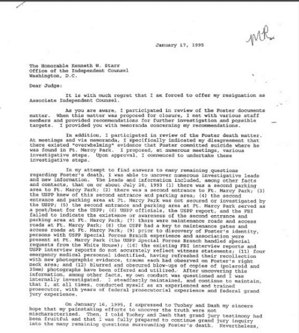 Vince Foster Hillary 