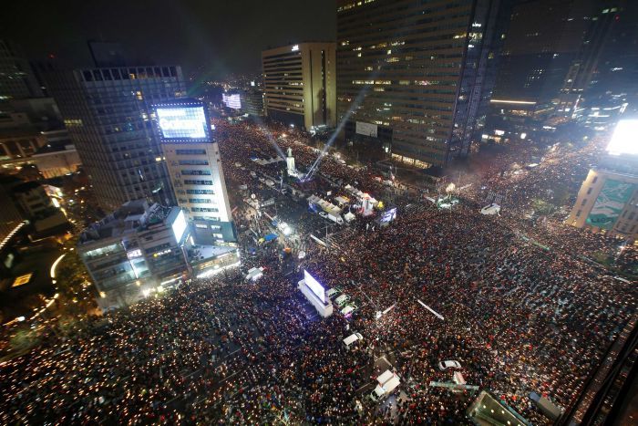 More Than A Million March In Seoul Demanding Presidents Resignation