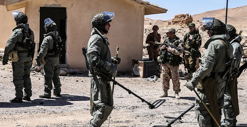 Russian Bomb Disposal Unit On The Way To De-Mine Aleppo