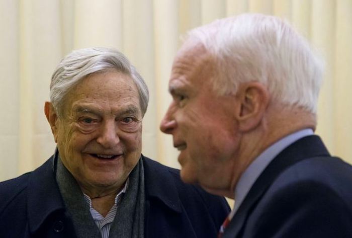 John McCain and Paul Ryan were funded by George Soros in 2016, and McCain's financial ties with Soros date back to at least 2001.