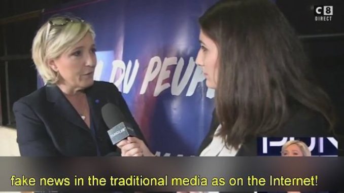 Marine Le Pen accuses traditional media of being 'fake news'