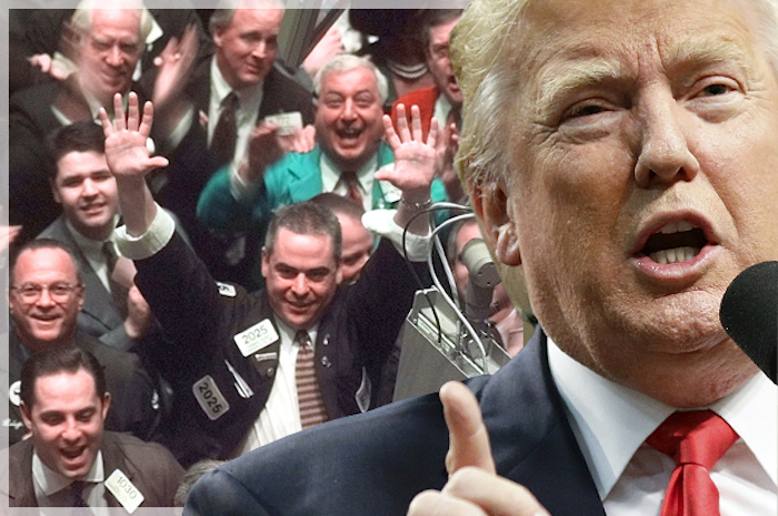 Wall Street stocks plunged Thursday after Sean Spicer announced President Trump is "committed to breaking up the banks" as the campaign to drain the swamp and uproot the establishment moves into high gear.