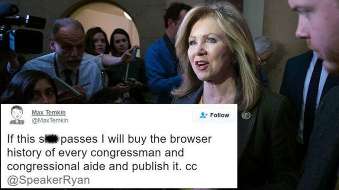 Members of Congress who voted to allow ISPs to sell our personal browsing histories to companies are going to have their own browsing histories purchased and published.