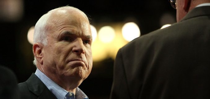 John McCain had a meltdown on the Senate floor Wednesday after being triggered by Rand Paul daring to express a different opinion to his own.