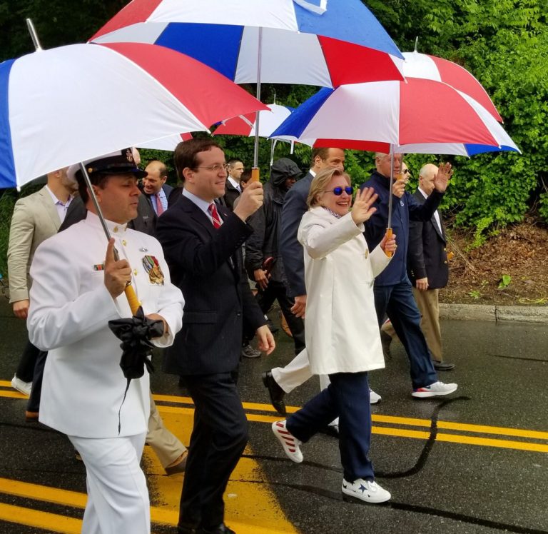 Dying Hillary Clinton forced to wear anti-seizure sunglasses at Memorial day rally