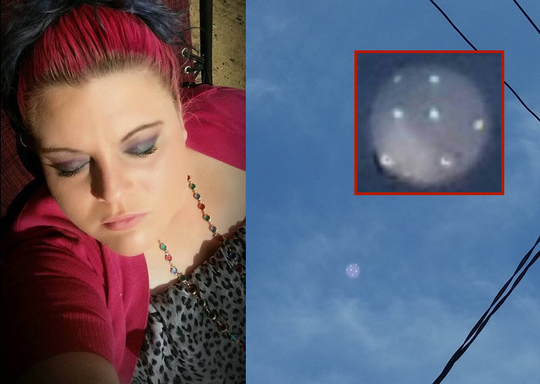 28 year old Walgreen’s employee Kayla Lawson has photographed astonishingly clear pictures of a UFO hovering above the New Hampshire sky.