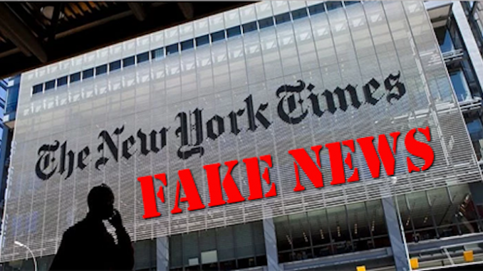 The NY Times has become the latest media outlet forced to admit that it fabricated information relating to the Trump-Russia conspiracy.