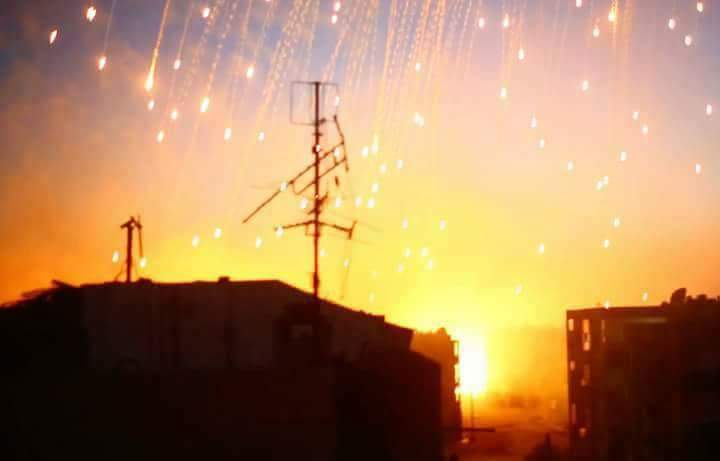 The U.S. has been condemned for launching a chemical weapons attack on a city in Syria with a roughly 200,000 population.