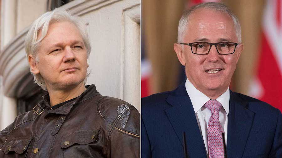 Australian PM Malcolm Turnbull has slammed the previous government for falsely claiming Julian Assange is a criminal who has broken laws.