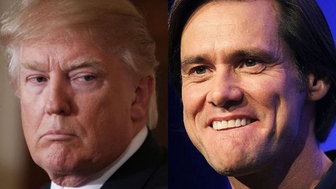 Jim Carrey says Donald Trump is not human, but is a member of the reptilian-illuminati who shapeshifts between reptile and human form.