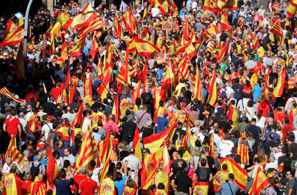 One million European elitists protest Catalan independence vote in Spain